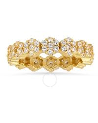 Kylie Harper - 14k Gold Over Silver Floral Cubic Zirconia Cz Eternity B - Lyst