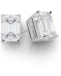 Tresorra - 14K Emerald Cut Earth Mined Diamond Stud Earrings - Lyst
