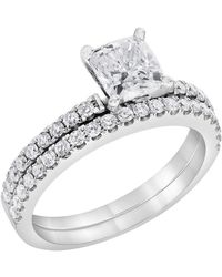 Brilliant Diamond - 1.50 Carat 14K Round Cut Lab Grown Diamond Bridal Ring Set For - Color/Clarity-H/Vs - Lyst