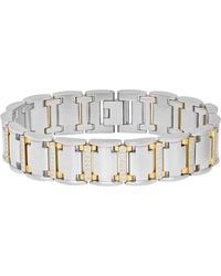 Robert Alton - 3/4Ctw Diamond Stainless Steel With Finish Link Bracelet - Lyst