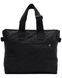 Burberry - Check Jacquard Tote - Lyst