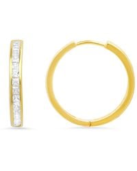 Kylie Harper - 14K Over Princess-Cut Cubic Zirconia Cz Hoop Earrings - Lyst