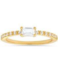 Kylie Harper - Over East/West Baguette-Cut Cz Ring - Lyst