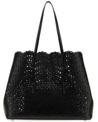 Alaïa - Leather Mina 37 Shopping Bag Noir Exterior: Calf Lining: Borse A Mano - Lyst