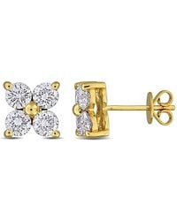 Created Forever - 2Ct Tw Lab-Grown Diamond Floral Stud Earrings - Lyst