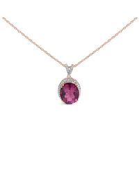 Haus of Brilliance - 14K Rose Vermeil Sterling 1/5 Cttw Diamond Quartz Oval Pendant Necklace - Lyst