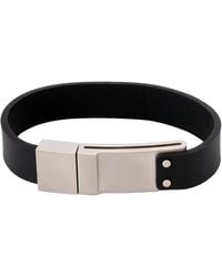 Montblanc - Stainless Steel Leather Bracelets - Lyst