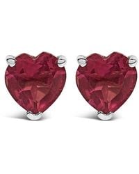 Haus of Brilliance - 14K 5Mm Heart Cut Ruby Solitaire Stud Earrings - Lyst