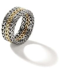 John Hardy - Classic Chain 18K & Sterling Rata Band Ring - Lyst