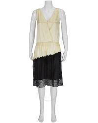 Burberry - Silk Satin And Lace Sleeveless Dress - Lyst