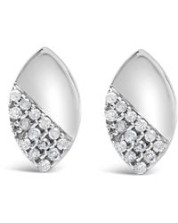 Haus of Brilliance - Sterling 1/6 Ct Diamond & Mirror Polish Pear Shape Stud Earrings (I-J Color, I2-I3 Clarity) - Lyst