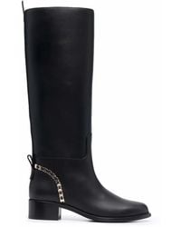 Ferragamo - Vara Chain Knee-High Boots - Lyst