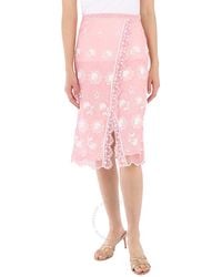 Burberry - Floral-embroidered Tulle Skirt - Lyst