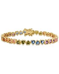 Kylie Harper - 14K Over Bezel-Set Multi Color Heart Cz Tennis Bracelet - Lyst