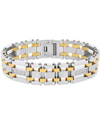 Robert Alton - 1/4Ctw Diamond Stainless Steel With Finish Link Bracelet - Lyst
