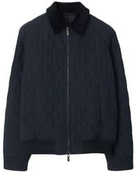 Burberry - Logo-Embroidered Quilted Jacket - Lyst
