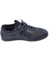 Ferragamo - Benbow Low Top Suede And Leather Sneakers - Lyst
