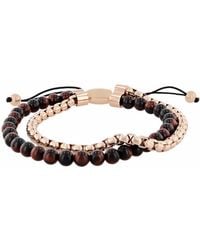 Robert Alton - Stainless Steel Tiger Eye Bead Bolo Bracelet - Lyst
