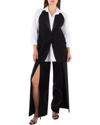 Burberry - Wool Tailored Blazer Vestwith Satin Peak Lapels. Brand Size 14 (Us - Lyst