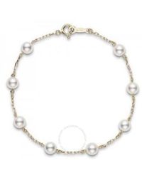 Mikimoto - Akoya Pearl Station Bracelet With 18K 5 X 5.5Mm A+ 7" - Lyst