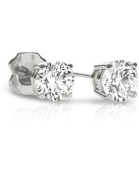 Tresorra - 14K Round Cut Earth Mined Diamond Stud Earrings - Lyst