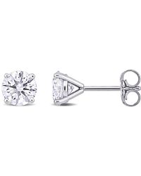 Created Forever - 1 1/2Ct Tdw Lab-Created Diamond Solitaire Stud Earrings - Lyst