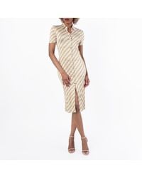 Versace - Chain Stripes Midi Shirt Dress - Lyst