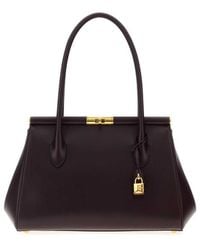 Dolce & Gabbana - Dolce & Gabbana Aubergine Leather Everyday Marlene Shoulder Bag - Lyst