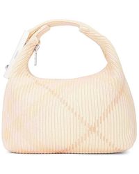 Burberry - Mini Peg Check Duffle Bag - Lyst