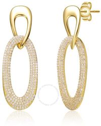 Rachel Glauber - 14k Gold Plated Cubic Zirconia Drop Earrings - Lyst