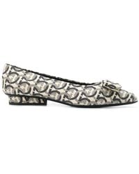 Ferragamo - Viva Gancini Canvas Flat - Lyst