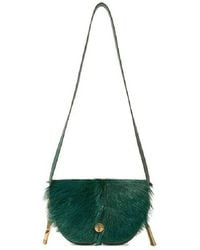 Burberry - Chess Satchel Goat-Fur Crossbody Bag - Lyst