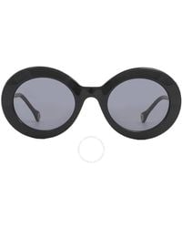 Carolina Herrera - Grey Round Sunglasses Ch 0020/s 0807/ir 51 - Lyst