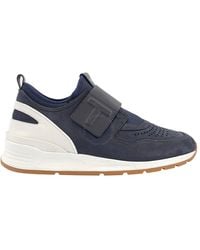 Tod's - Suede And Fabric Velcro Strap Sneakers, Brand Size 5.5 Us - Lyst