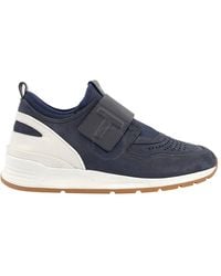 Tod's - Suede And Fabric Velcro Strap Sneakers - Lyst