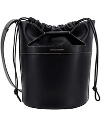 McQueen - Logo-Stamp Leather Bucket Bag - Lyst