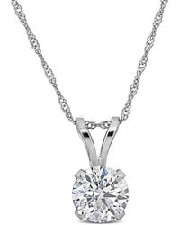 Created Forever - 1Ct Tw Lab-Grown Diamond Solitaire Pendant With Chain - Lyst