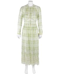 Burberry - Check Print Silk Dress - Lyst