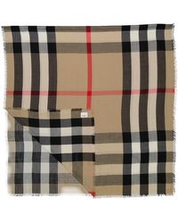 Burberry - Archive Check Cashmere Fringed Scarf - Lyst