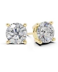 Brilliant Diamond - 1 Carat Round Lab Grown Diamond Stud Earrings - Lyst