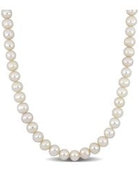 Amour - 9-9.5Mm Off-Round Freshwater Cultured Pearl Necklace With Large Sterling Lobster Clasp - Lyst