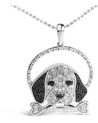 Haus of Brilliance - 925 Sterling 1/4 Cttw And Diamond Beagle Dog And Bone Pendant Necklace - Lyst