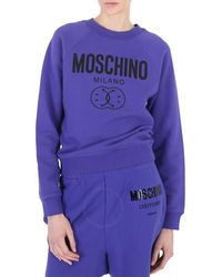 Moschino - Smily Logo Cotton Sweatshirt - Lyst