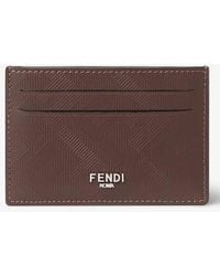 Fendi - Shadow Slim Leather Card Holder - Lyst