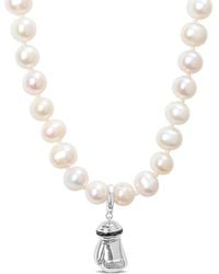 Amour - 7-7.5Mm Cultured Freshwater Pearl And Diamond Accent Necklace With Large Lobster Clasp - Lyst
