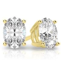 Tresorra - 14K Oval Cut Earth Mined Diamond Stud Earrings - Lyst