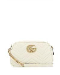 Gucci - Ivory Leather Small Marmont Crossbody Bag 9022 Borse A Mano - Lyst
