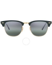 Ray-Ban - Clubmaster Chromance Polarized Silver/green Sunglasses Rb3016 1368g4 51 - Lyst