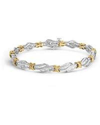 Haus of Brilliance - 10K Two-Toned 2.00 Cttw Channel Set Baguette-Diamond Weave And "X" Spiral Link Bracelet (H-I Color, I1-I2 Clarity) - Lyst