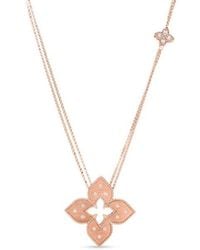 Roberto Coin - 18K Venetian Princess Medium Diamond Flower Long Necklace - Lyst